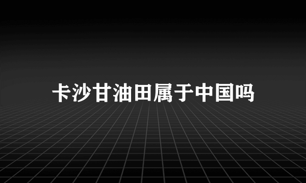 卡沙甘油田属于中国吗