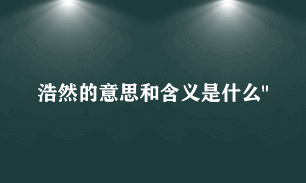 浩然的意思和含义是什么