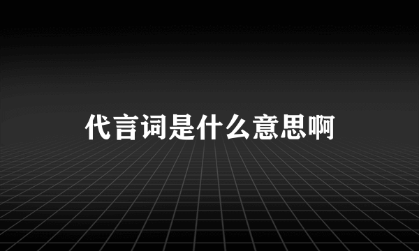 代言词是什么意思啊