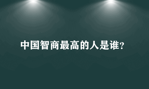 中国智商最高的人是谁？