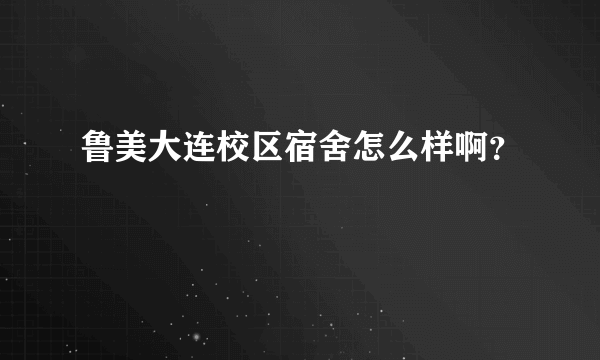 鲁美大连校区宿舍怎么样啊？