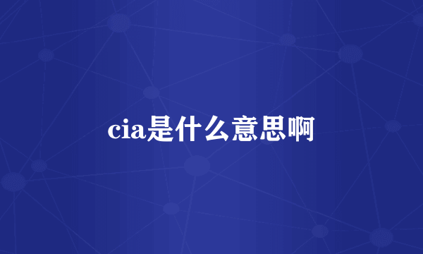 cia是什么意思啊