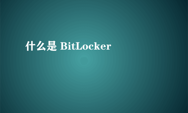 什么是 BitLocker