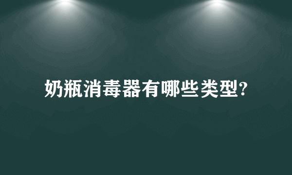 奶瓶消毒器有哪些类型?