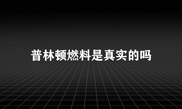 普林顿燃料是真实的吗