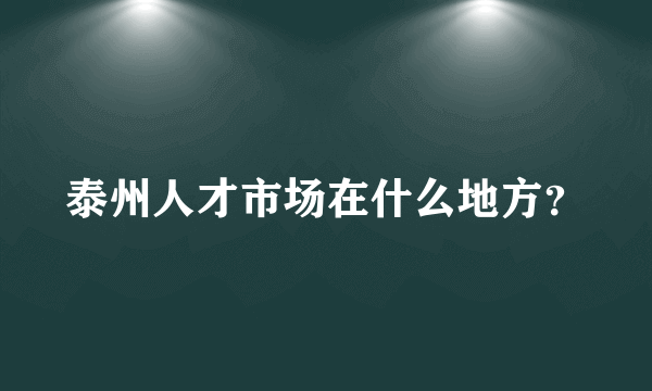 泰州人才市场在什么地方？