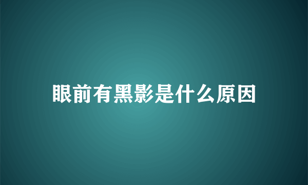 眼前有黑影是什么原因