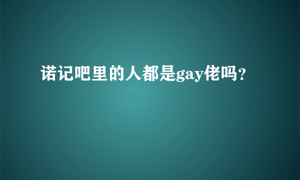 诺记吧里的人都是gay佬吗？