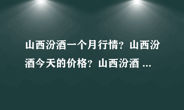 山西汾酒一个月行情？山西汾酒今天的价格？山西汾酒 上涨逻辑？