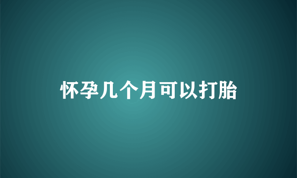 怀孕几个月可以打胎