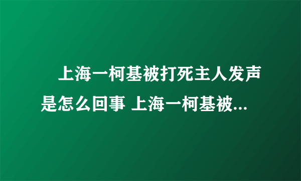 ​上海一柯基被打死主人发声是怎么回事 上海一柯基被打死主人发声说了什么