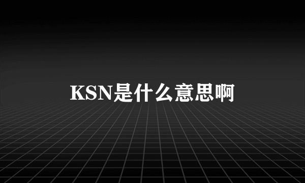 KSN是什么意思啊