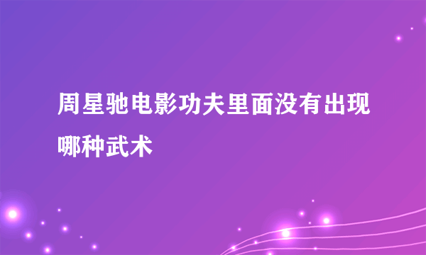 周星驰电影功夫里面没有出现哪种武术