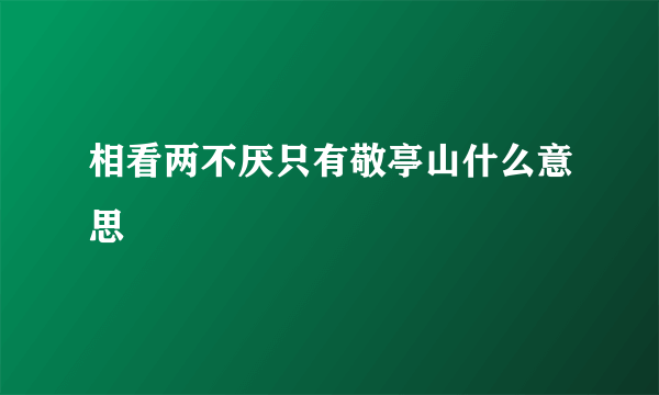 相看两不厌只有敬亭山什么意思