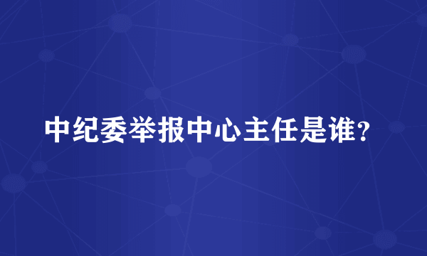 中纪委举报中心主任是谁？