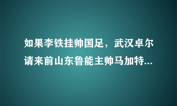 如果李铁挂帅国足，武汉卓尔请来前山东鲁能主帅马加特执教，结果会怎么样？