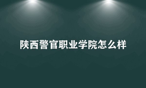 陕西警官职业学院怎么样