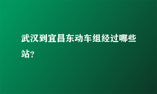 武汉到宜昌东动车组经过哪些站？