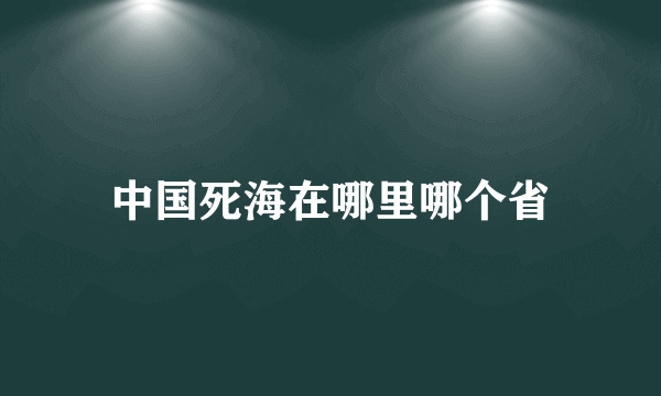 中国死海在哪里哪个省