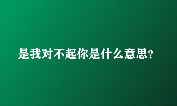 是我对不起你是什么意思？