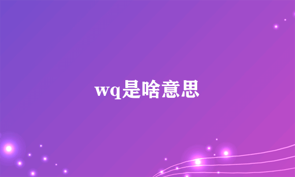 wq是啥意思