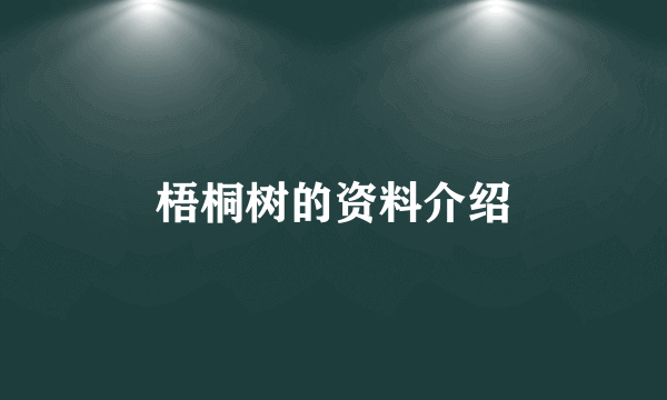 梧桐树的资料介绍