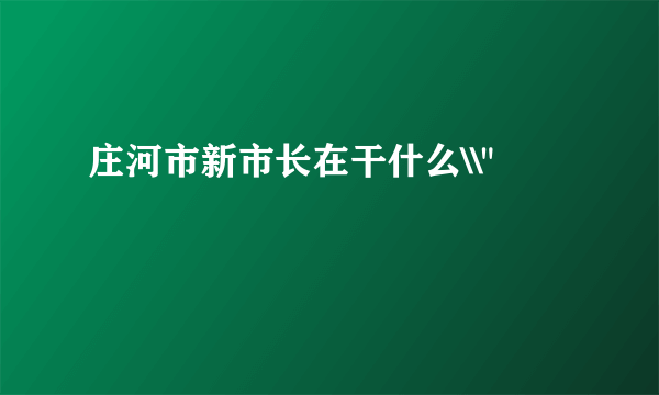 庄河市新市长在干什么\\