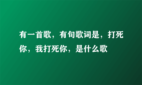 有一首歌，有句歌词是，打死你，我打死你，是什么歌