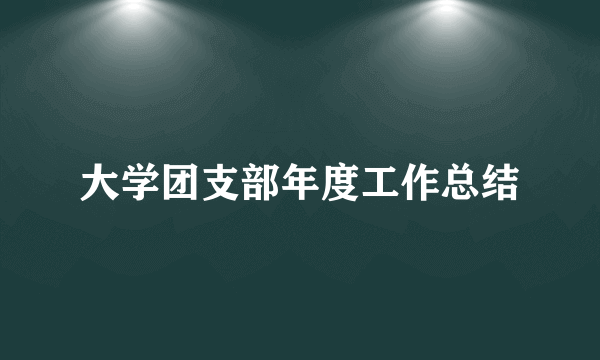 大学团支部年度工作总结