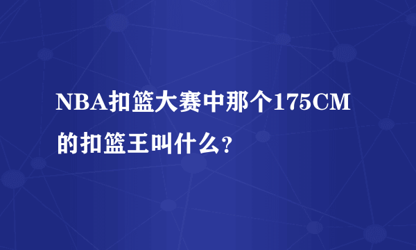 NBA扣篮大赛中那个175CM的扣篮王叫什么？