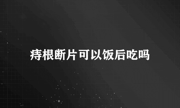 痔根断片可以饭后吃吗