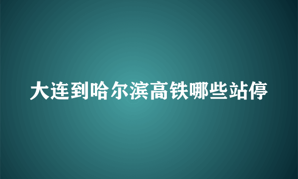 大连到哈尔滨高铁哪些站停