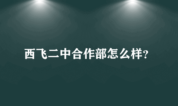 西飞二中合作部怎么样？