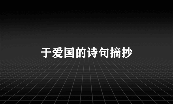 于爱国的诗句摘抄