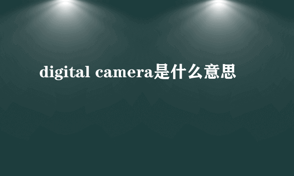 digital camera是什么意思