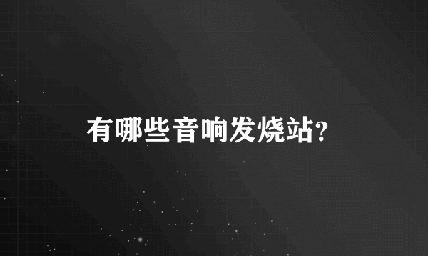 有哪些音响发烧站？