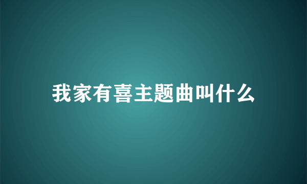 我家有喜主题曲叫什么