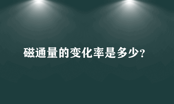 磁通量的变化率是多少？