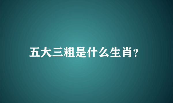 五大三粗是什么生肖？