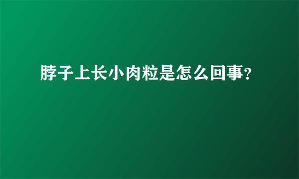 脖子上长小肉粒是怎么回事？