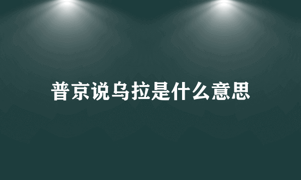 普京说乌拉是什么意思