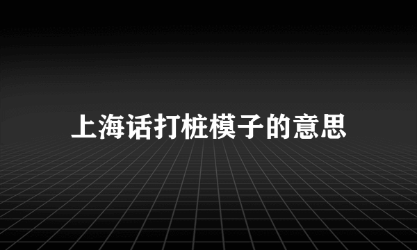 上海话打桩模子的意思