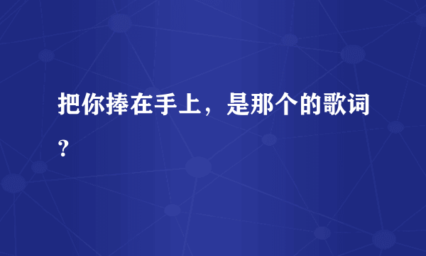 把你捧在手上，是那个的歌词？