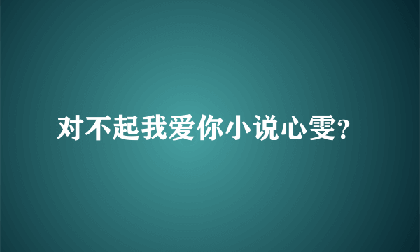 对不起我爱你小说心雯？