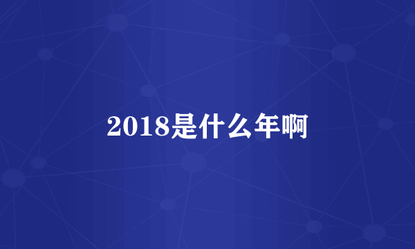 2018是什么年啊