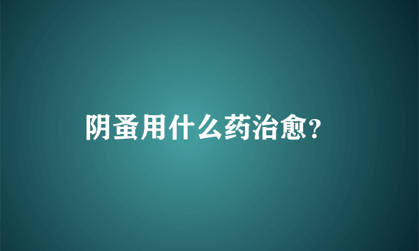 阴蚤用什么药治愈？