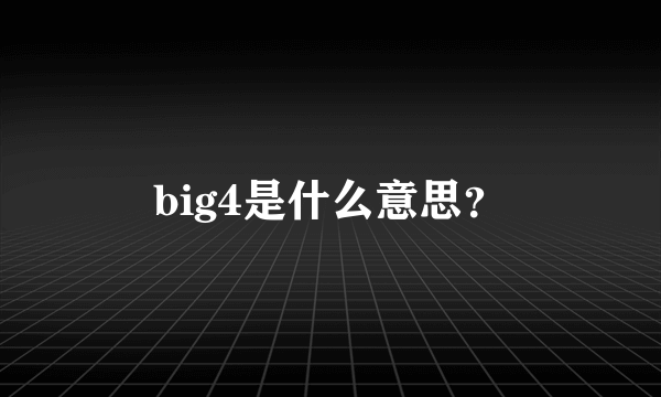 big4是什么意思？