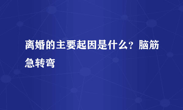 离婚的主要起因是什么？脑筋急转弯