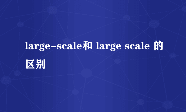 large-scale和 large scale 的区别