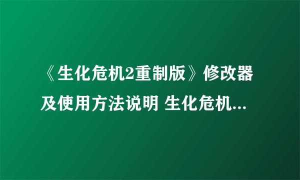 《生化危机2重制版》修改器及使用方法说明 生化危机2重制版修改器怎么用